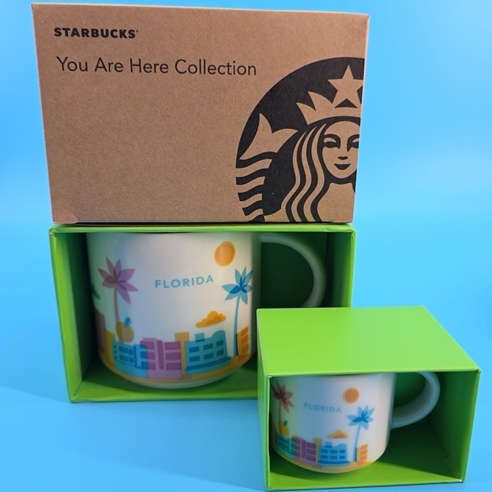 Starbucks You Are Here Florida Mug 14oz‎ and 2oz Ornament Set with Boxes